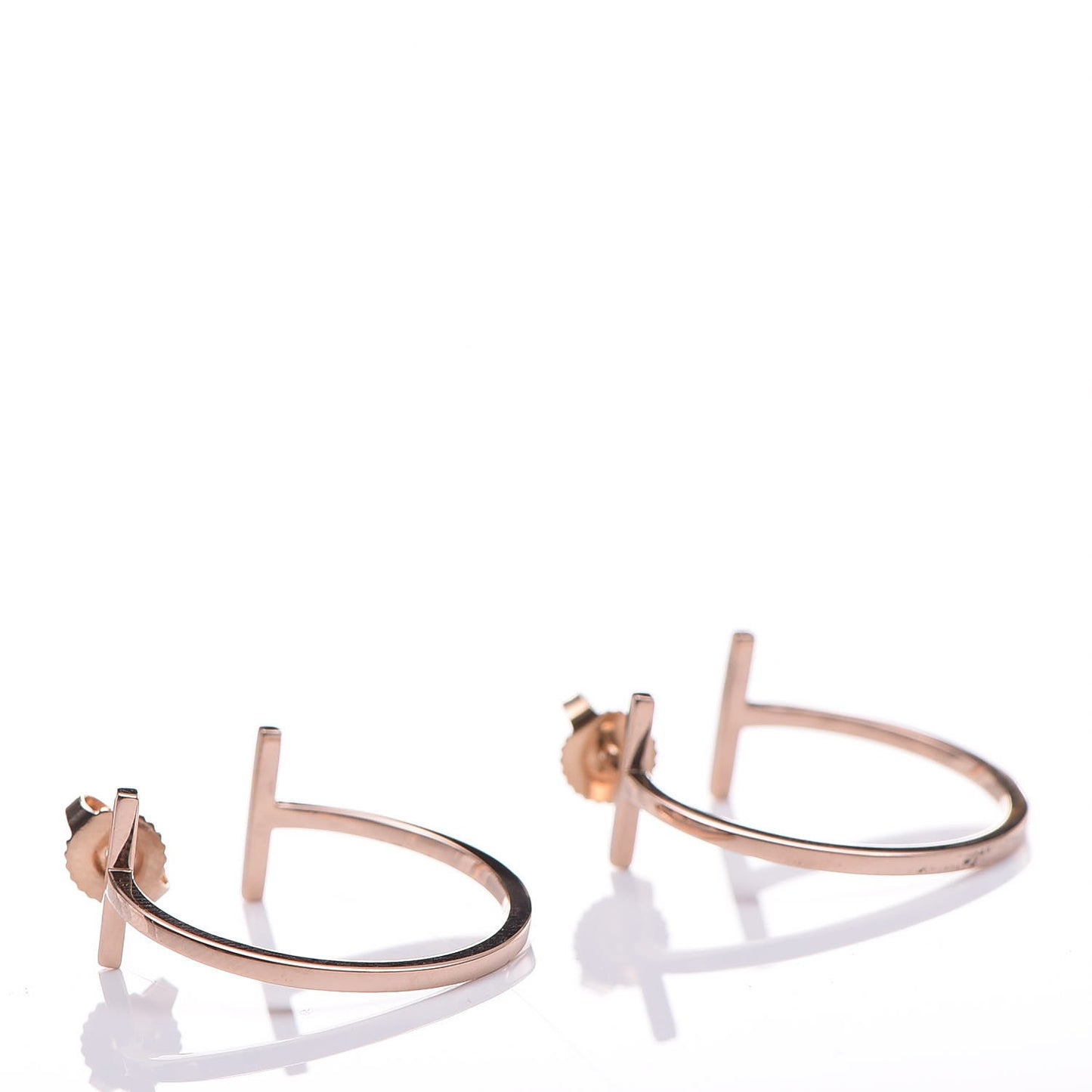 18K Rose Gold Medium T Wire Hoop Earrings