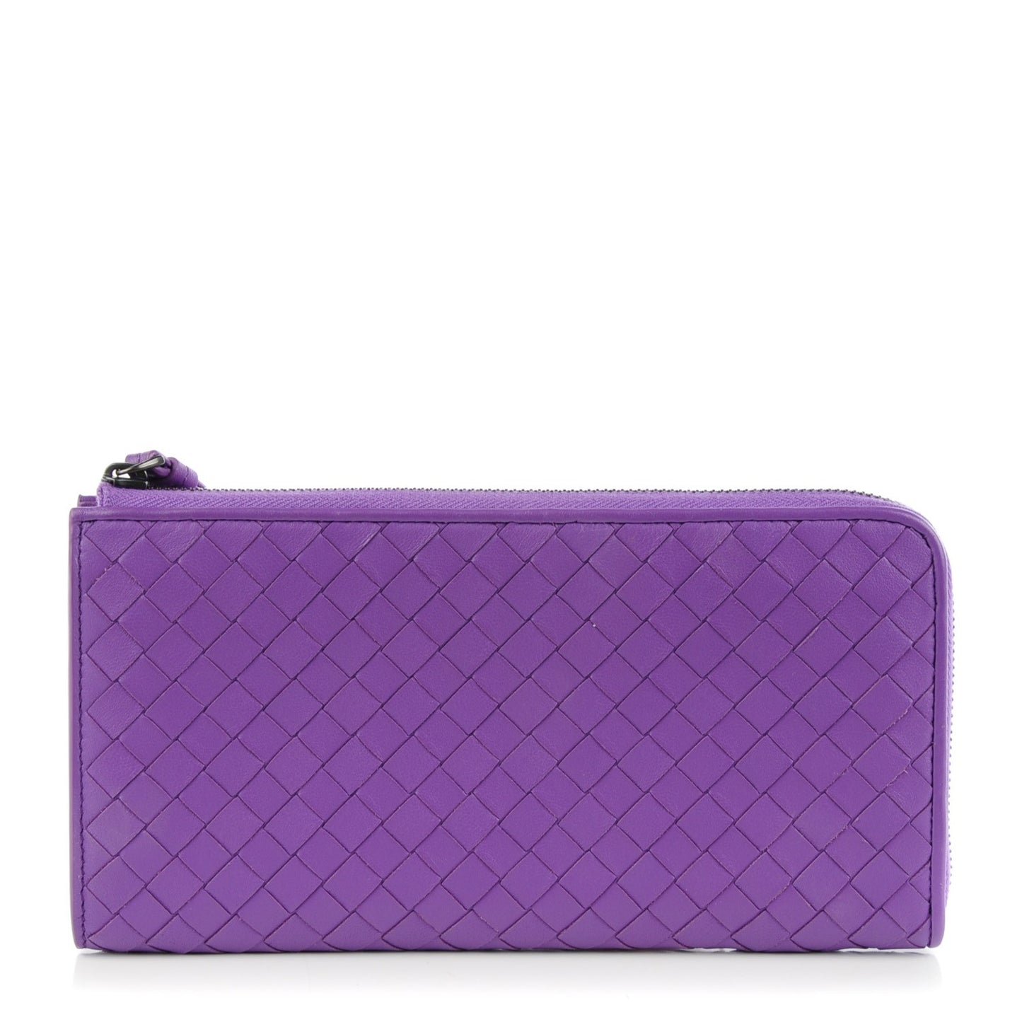 Nappa Intrecciato Wristlet Zip Wallet Byzantine