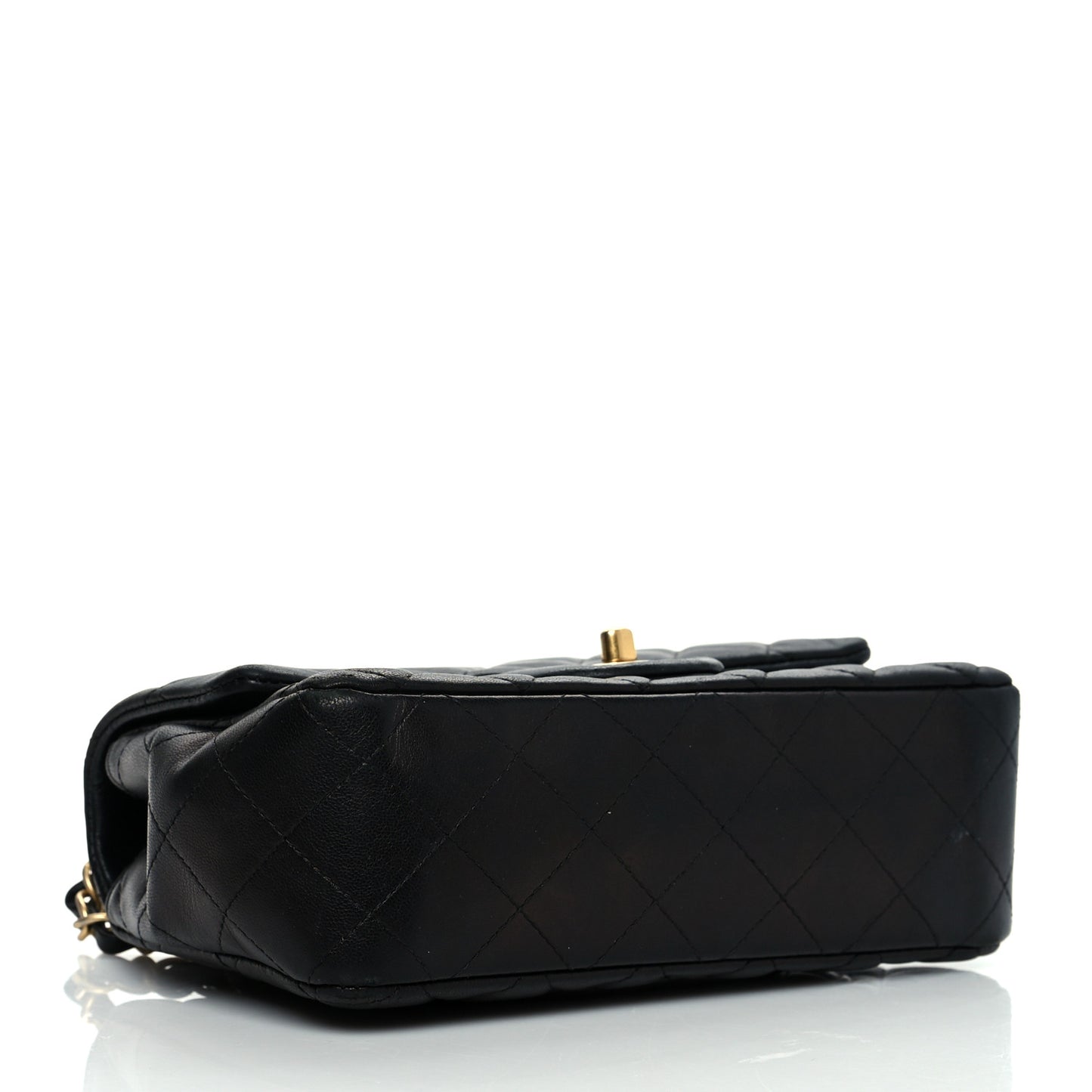 Lambskin Quilted Mini Rectangular Flap Black