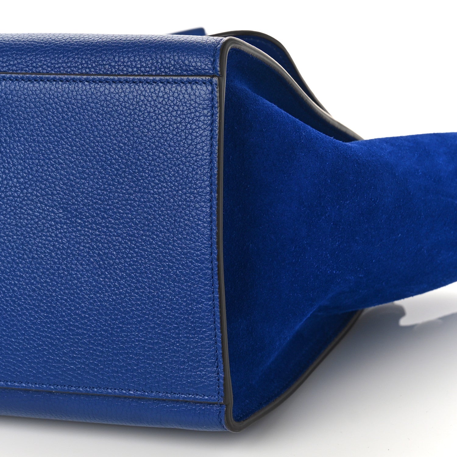Celine Drummed Calfskin Suede Small Trapeze Indigo 8 of 9