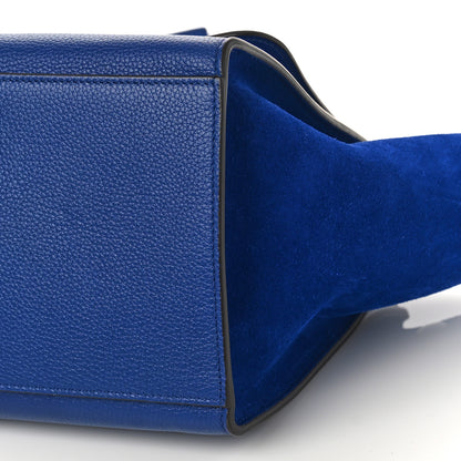 Celine Drummed Calfskin Suede Small Trapeze Indigo 8 of 9