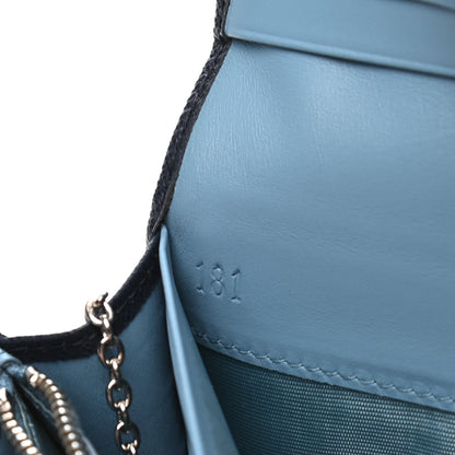 Prada Saffiano Bi-Color Metal Continental Flap Travel Wallet Baltico Astrale 7 of 9