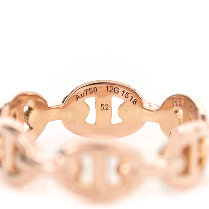 Hermes 18K Rose Gold PM Chaine D'Ancre Enchainee Ring 52 6 5 of 6