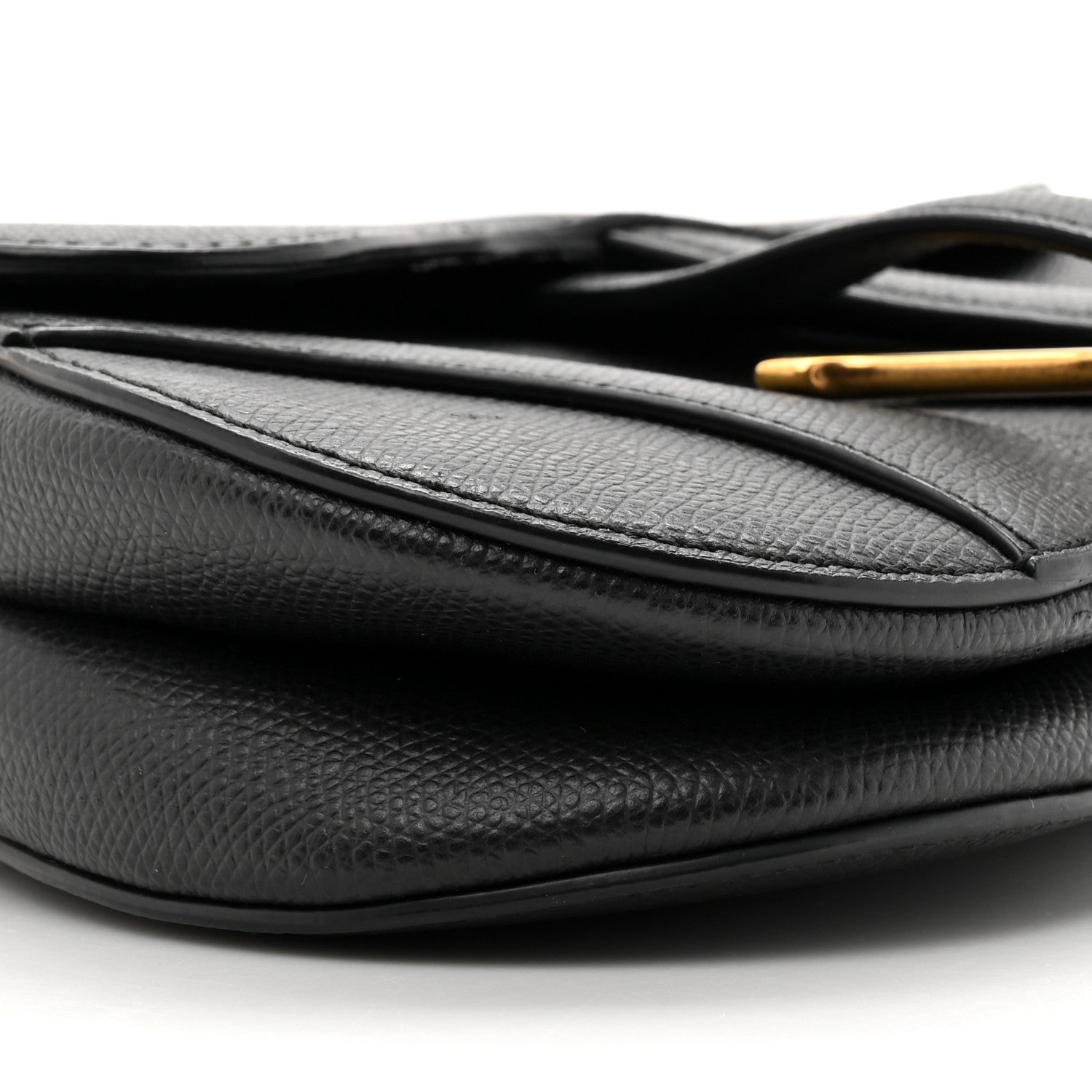 Christian Dior Grained Calfskin Mini Saddle Bag With Strap Black 10 of 12
