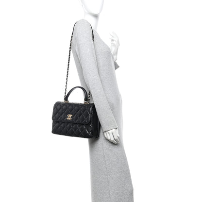 Chanel Lambskin Quilted Medium Trendy CC Flap Dual Handle Bag Black 2 of 12