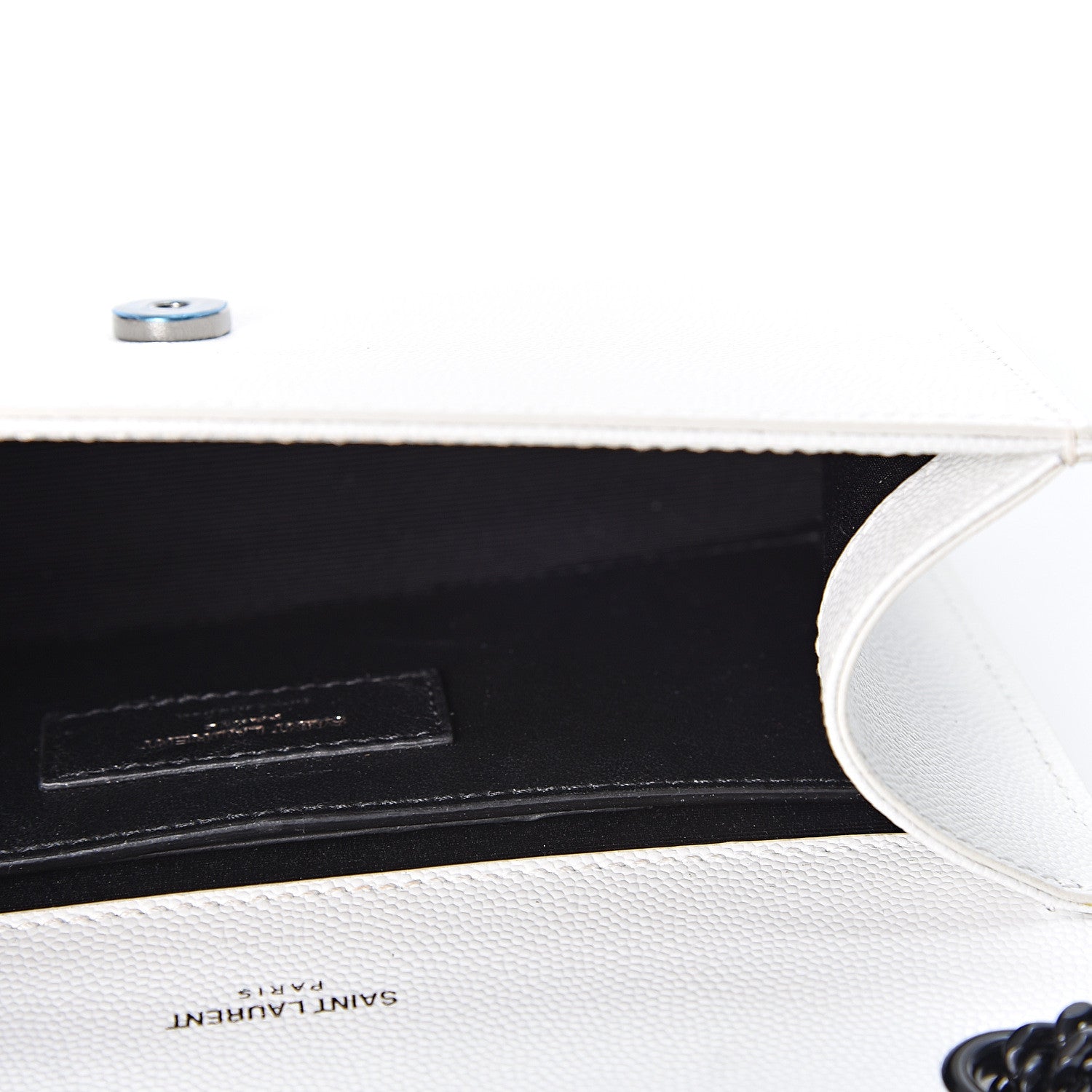 Saint Laurent Grain De Poudre Small Monogram Kate Satchel Porcellana Black 4 of 9