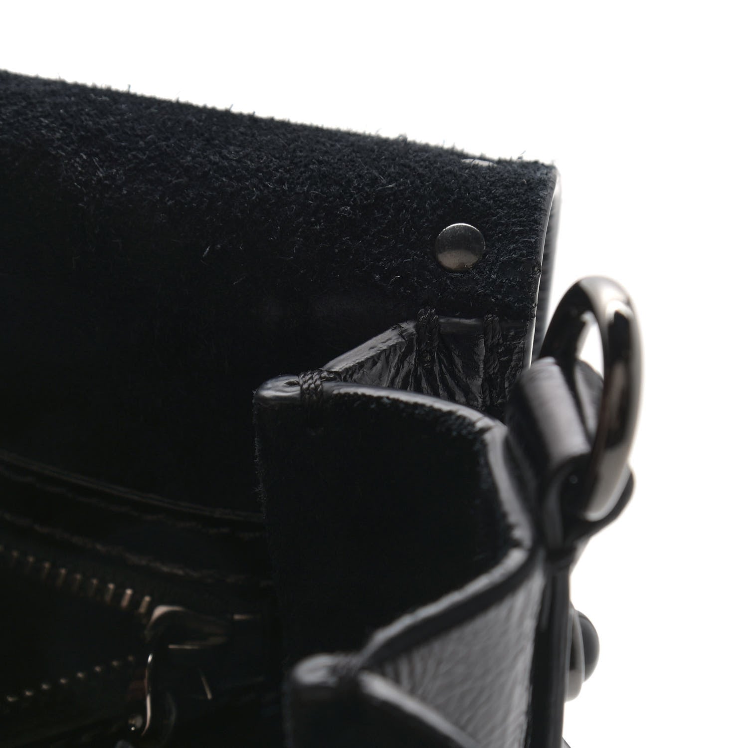Valentino Garavani Craquele Calfskin Guitar Strap Rockstud Rolling Shoulder Flap Messenger Bag Black 10 of 11