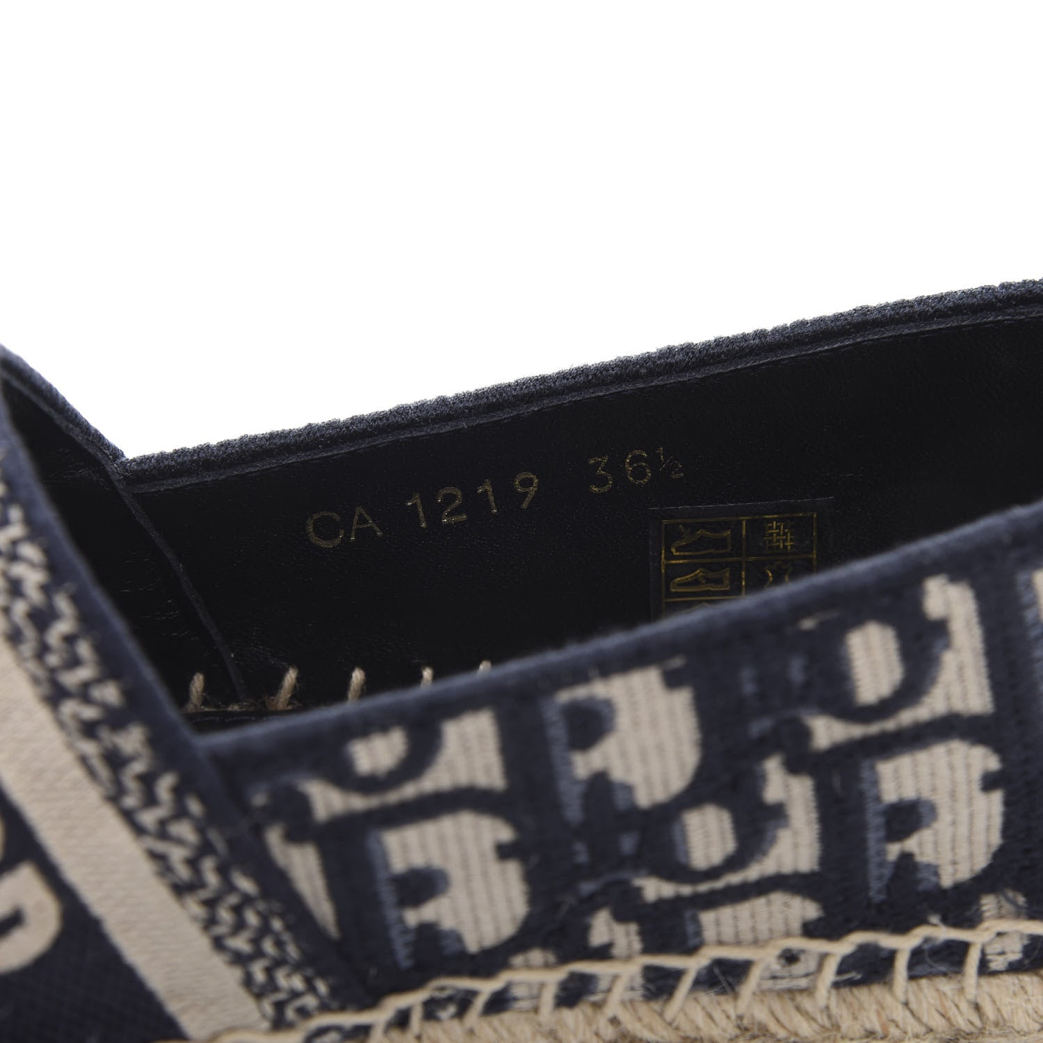 Christian Dior Oblique Embroidered Granville 15mm Espadrilles 36.5 Deep Blue 8 of 9