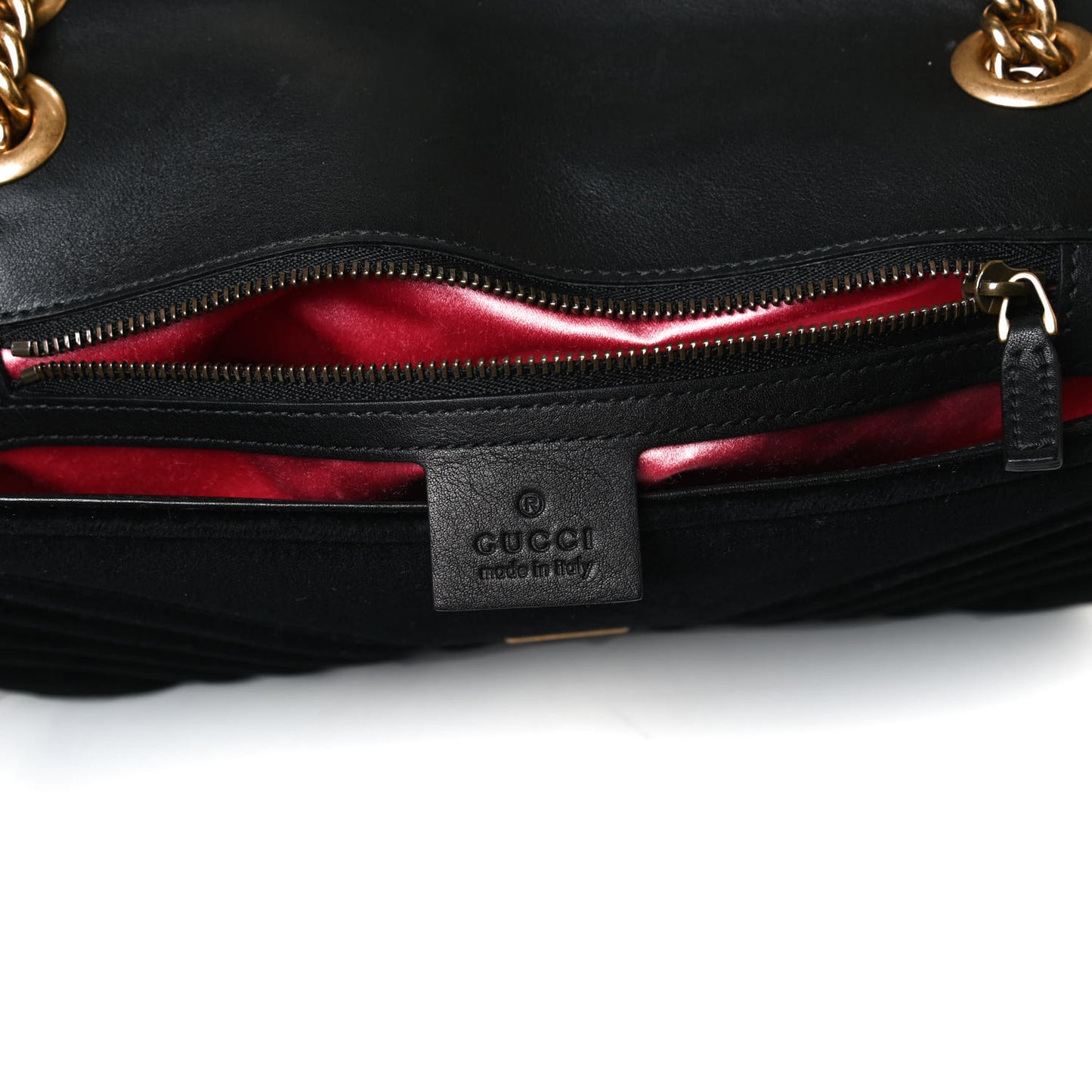 Velvet Matelasse Small GG Marmont Shoulder Bag Black