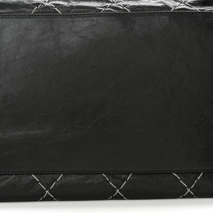 Chanel Glazed Goatskin Double Contrast Stitch Tote Black Black Black 12 of 12