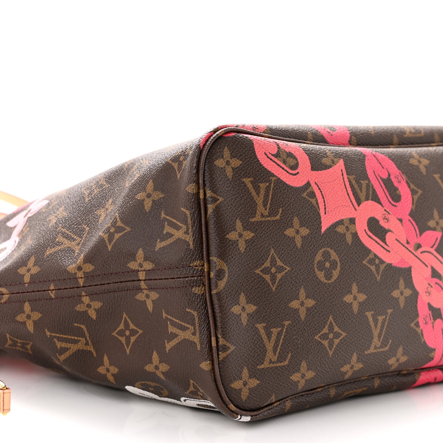Monogram Bay Neverfull MM Rose Ballerine Poppy