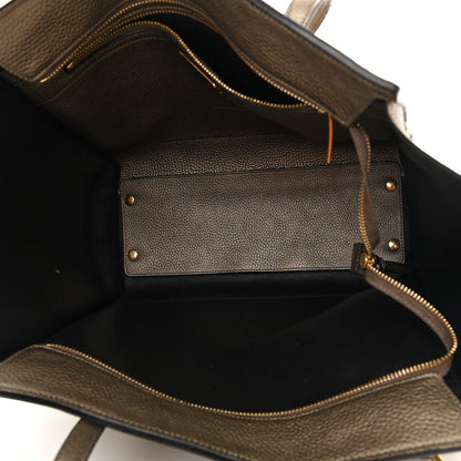 Salvatore Ferragamo Metallic Hammered Calfskin Double Handle Medium Amy Tote Graphite 7 of 15