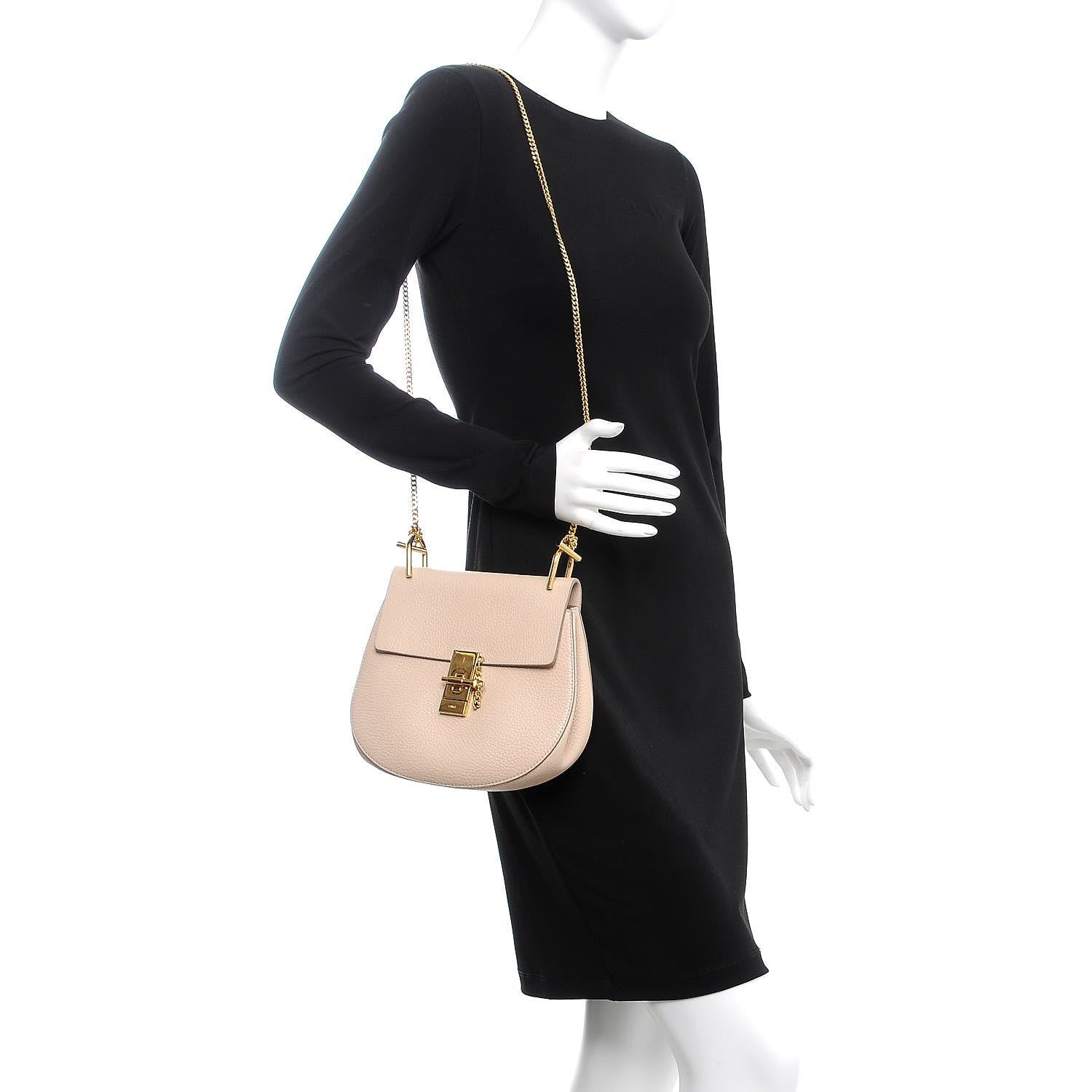 Chloe Grained Lambskin Drew Shoulder Bag Abstract White 2 of 11