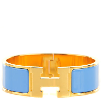 Hermes Enamel Wide Clic Clac H Bracelet GM Bleu Transat 1 of 6