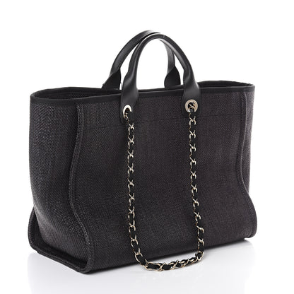Chanel Woven Straw Raffia Medium Deauville Tote Black 2 of 8