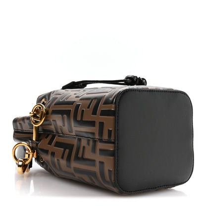 Fendi Vitello Liberty F is Fendi Bi-Color FF 1974 Embossed Mini Mon Tresor Bucket Bag Maya Black 4 of 10