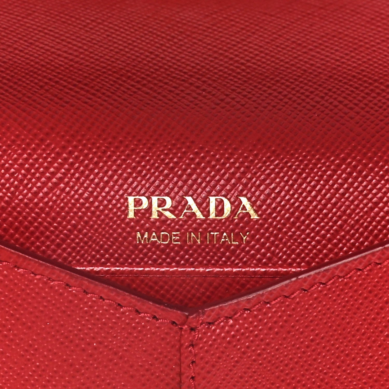 Prada Saffiano Metal Envelope Compact Wallet Fuoco 7 of 12