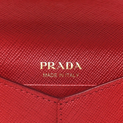 Prada Saffiano Metal Envelope Compact Wallet Fuoco 7 of 12