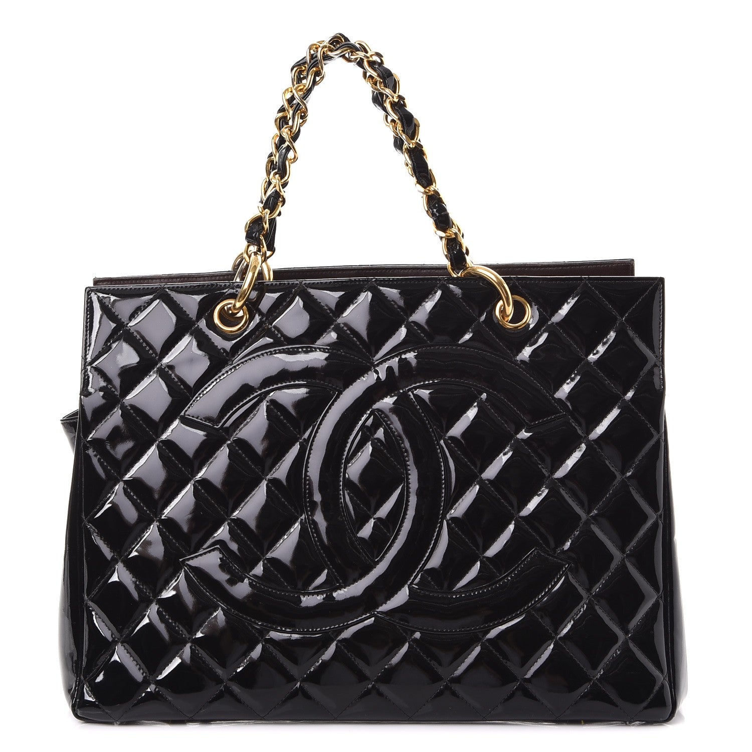 Chanel Patent Grand Shopping Tote GST Black 1 of 10