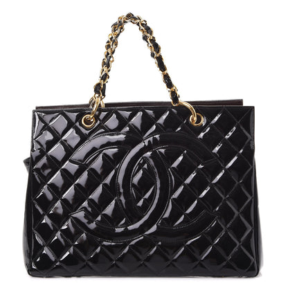 Chanel Patent Grand Shopping Tote GST Black 1 of 10