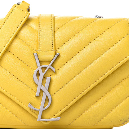 Saint Laurent Calfskin Matelasse Chevron Monogram Classic Baby Chain Bag Jaune 10 of 10