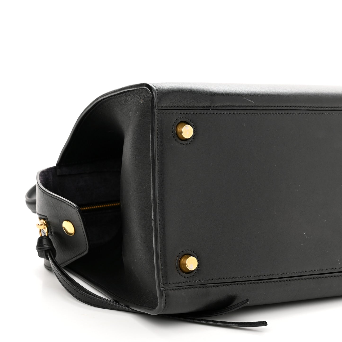 Smooth Calfskin Small Ring Bag Black
