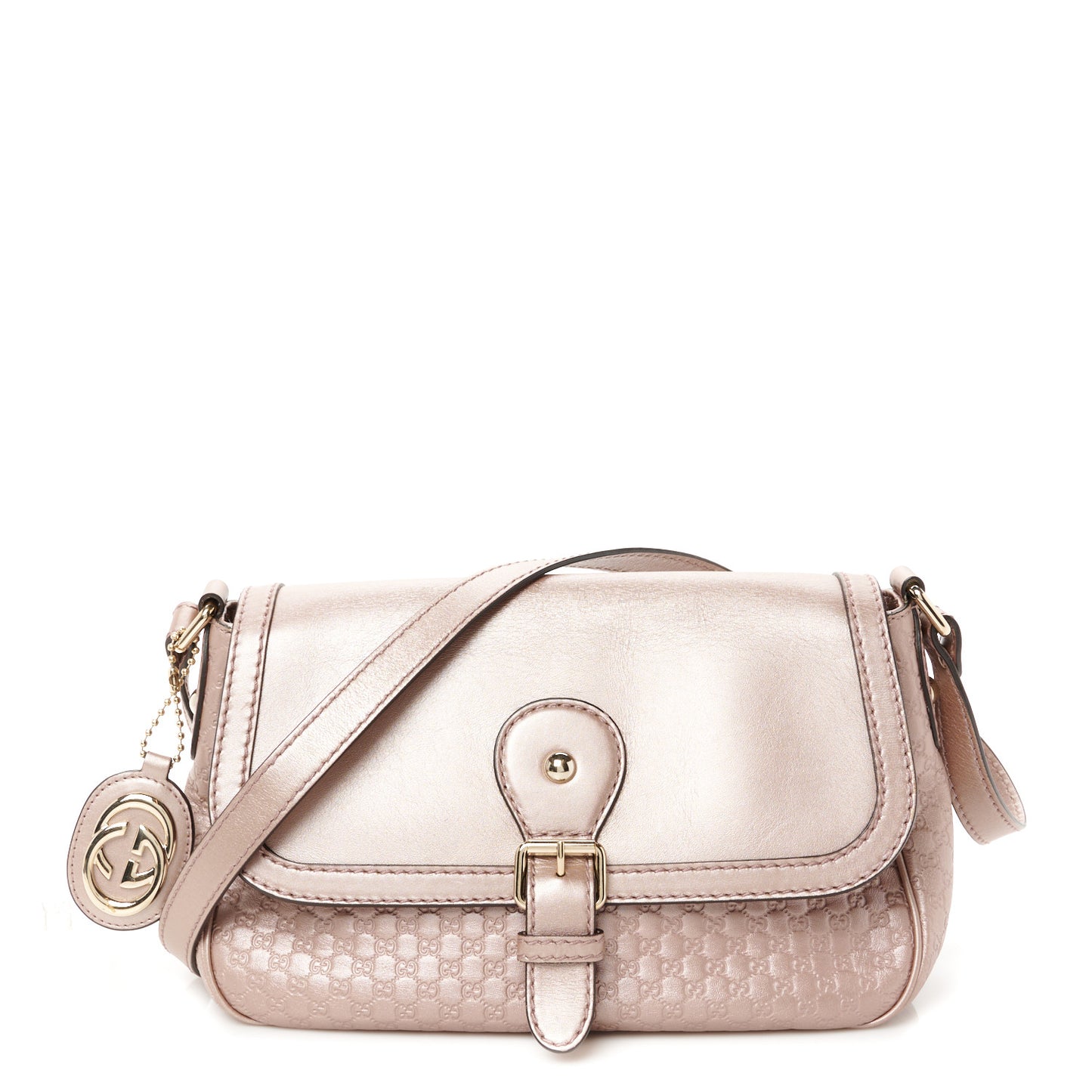 Guccissima Techno Horsebit Large Shoulder Flap Bag  Pink
