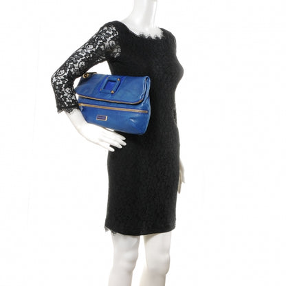 Jimmy Choo Leather Mave Foldover Clutch Electric Blue 2 of 7