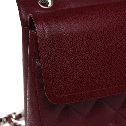 Chanel Caviar Quilted Jumbo Double Flap Dark Red 10 of 11