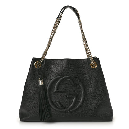 Gucci Pebbled Calfskin Medium Soho Chain Shoulder Bag Black 1 of 10