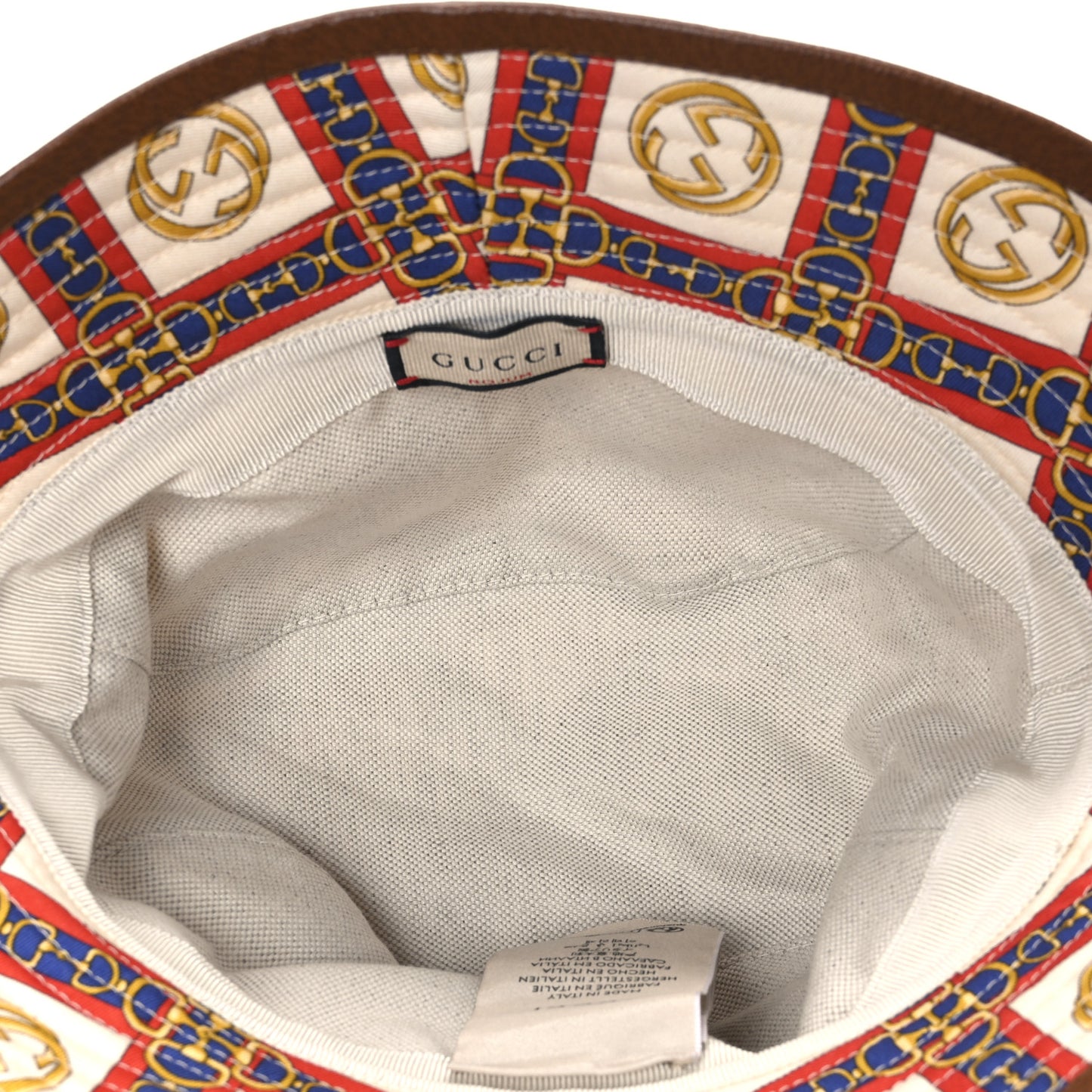 New Canvas Horsebit Interlocking G Bucket Hat S Ivory