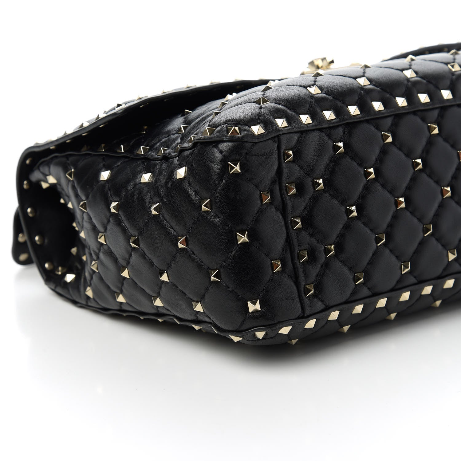 Valentino Garavani Lambskin Large Rockstud Spike Shoulder Bag Black 6 of 10