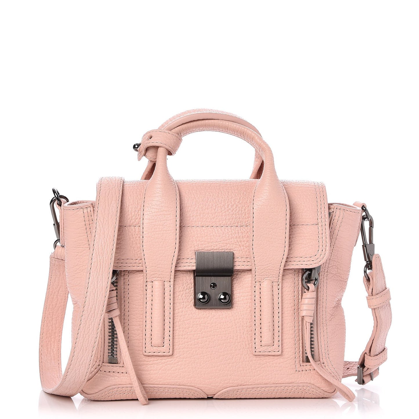 3.1 Textured Calfskin Mini Pashli Satchel Petal