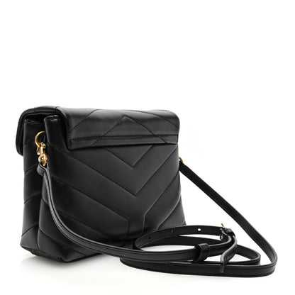 Saint Laurent Calfskin Y Quilted Monogram Toy Loulou Crossbody Bag Black 3 of 10