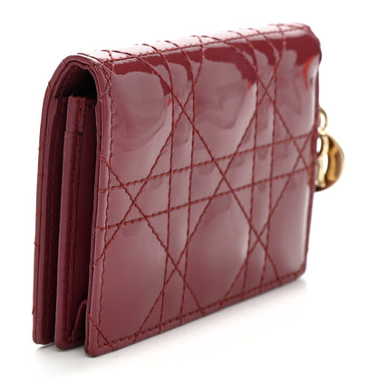 Christian Dior Patent Cannage Small Lady Dior Flap Card Holder Pink 3 of 7