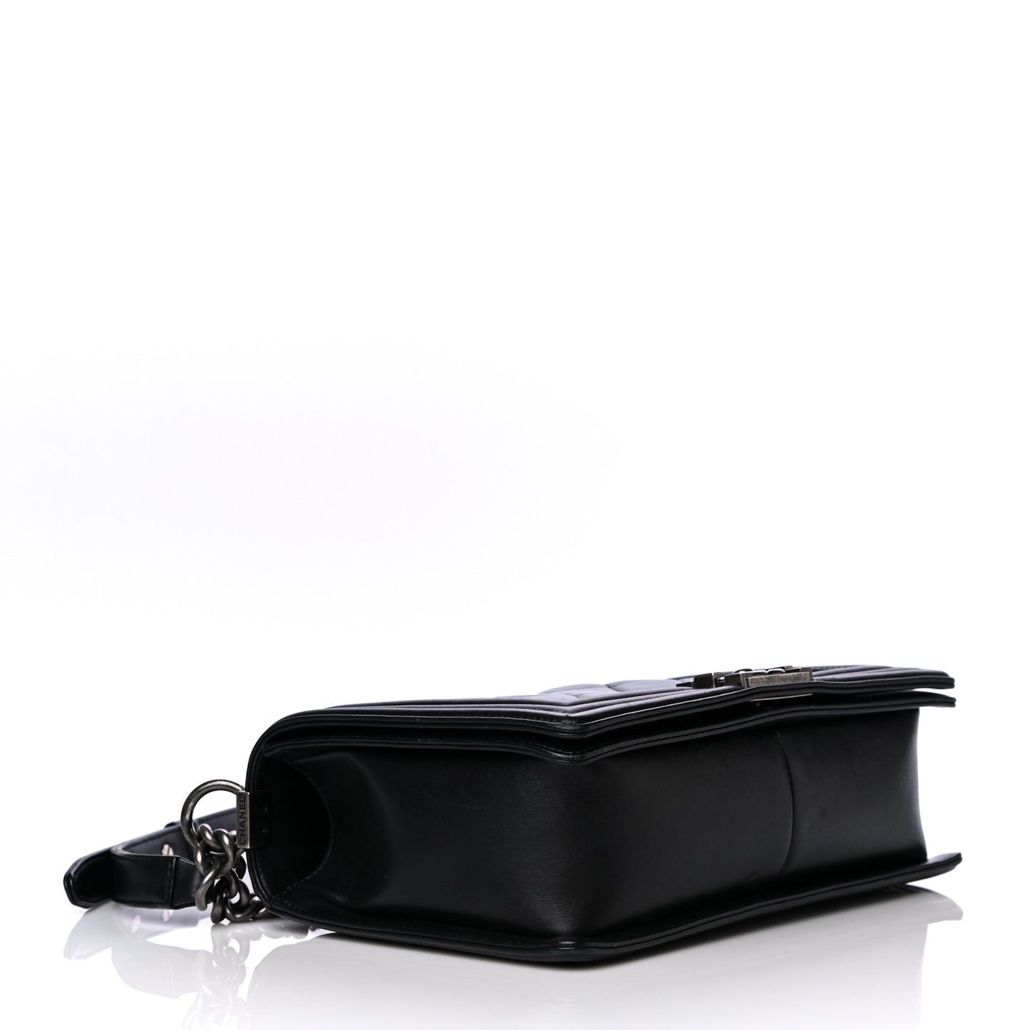Calfskin Quilted New Medium Boy Flap Black