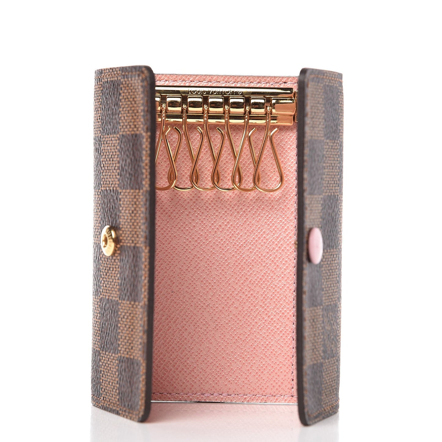 Damier Ebene Multicles 6 Key Holder Rose Ballerine
