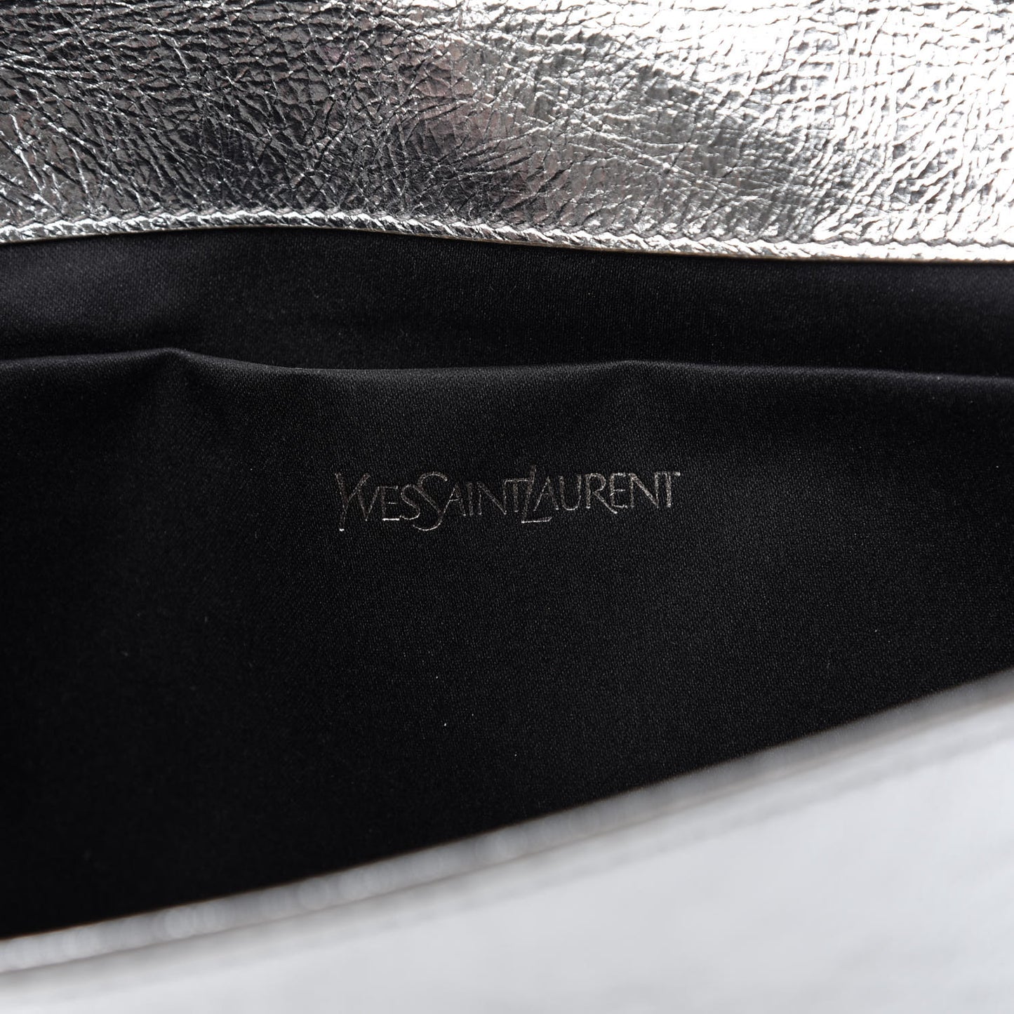 Metallic Calfskin Monogram Large Belle De Jour Clutch Silver