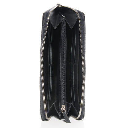 Chanel Striated Patent Zip Around Wallet Dark Grey 8 of 8