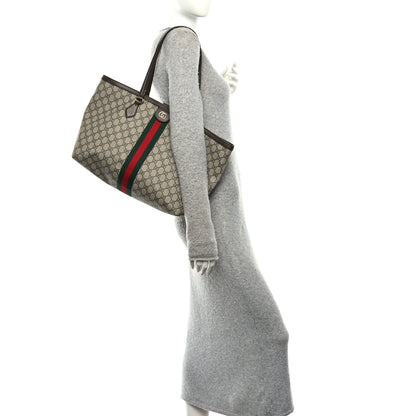 Gucci GG Supreme Monogram Medium Ophidia Shopping Tote Brown 2 of 12