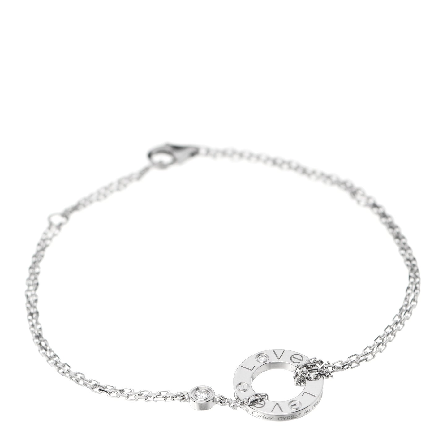 18K White Gold Diamond LOVE Bracelet