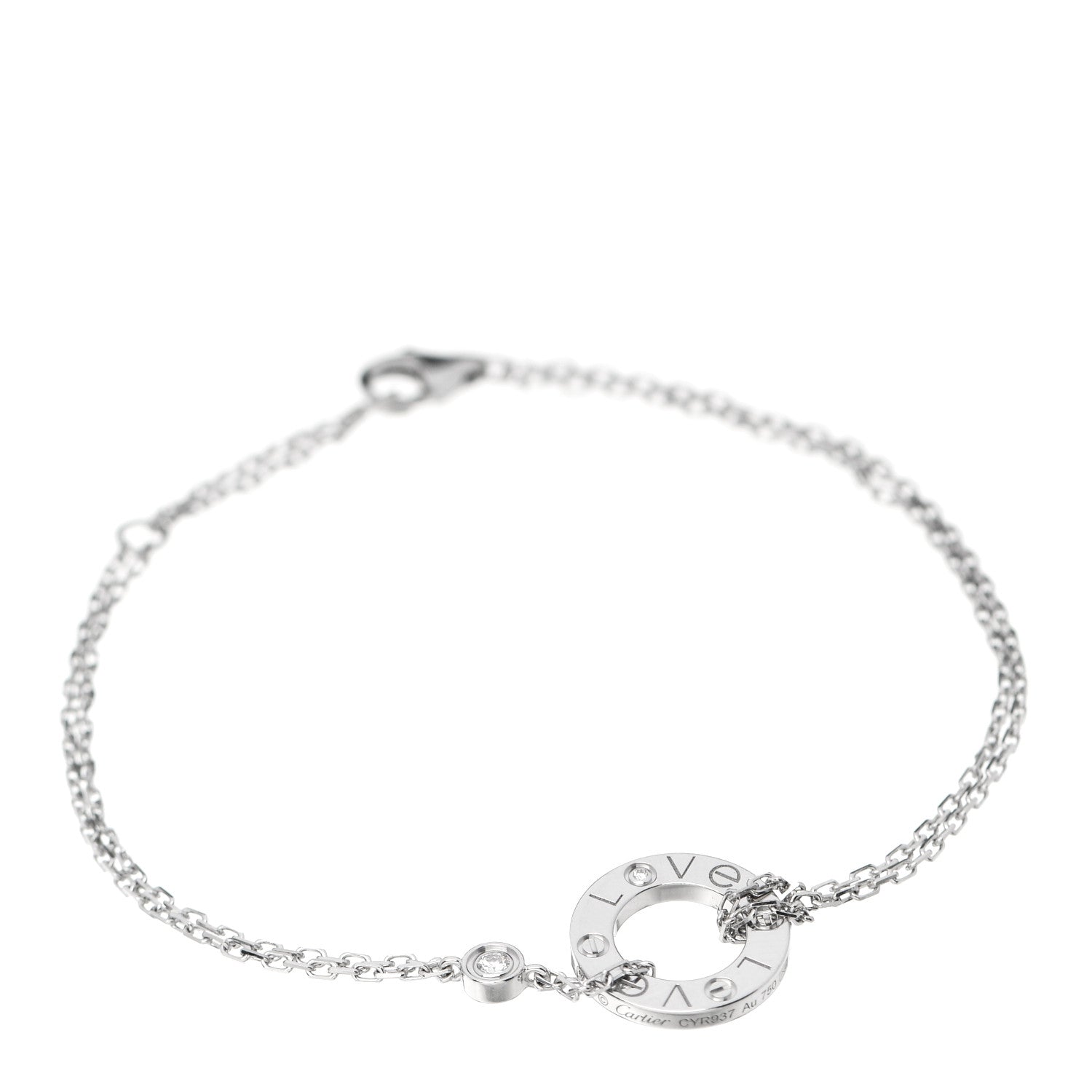 Cartier 18K White Gold Diamond LOVE Bracelet 1 of 5