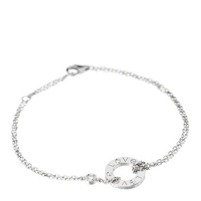 Cartier 18K White Gold Diamond LOVE Bracelet 1 of 5
