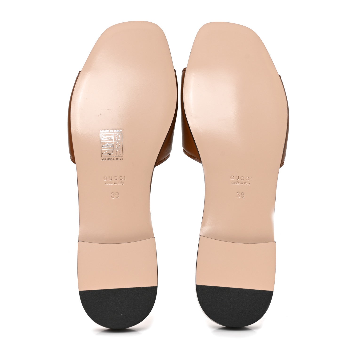Gucci Cosmos Softy Calfskin Interlocking G Cut Out Slide Sandals 39 Cuir 6 of 8
