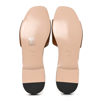 Gucci Cosmos Softy Calfskin Interlocking G Cut Out Slide Sandals 39 Cuir 6 of 8