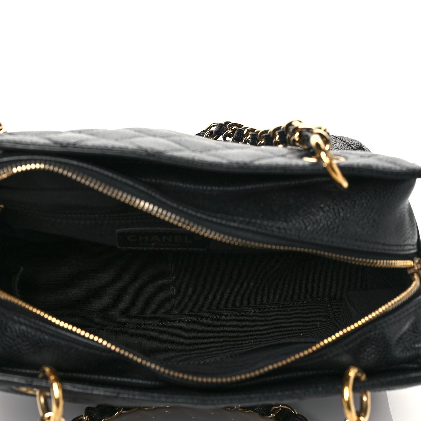 Caviar Quilted Petit Timeless Tote PTT Black