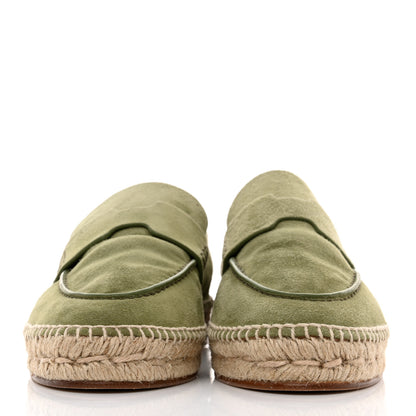 Hermes Suede Calfskin Womens Trip Espadrilles 36 Vert Sauge 2 of 9