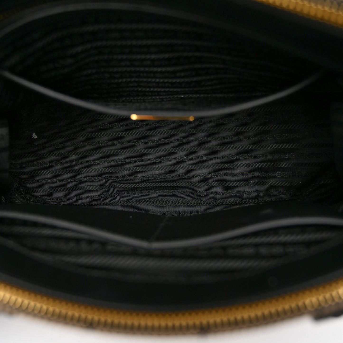 Jacquard Saffiano Triangolo Symbole Embroidered Large Double Zip Tote Black Corda