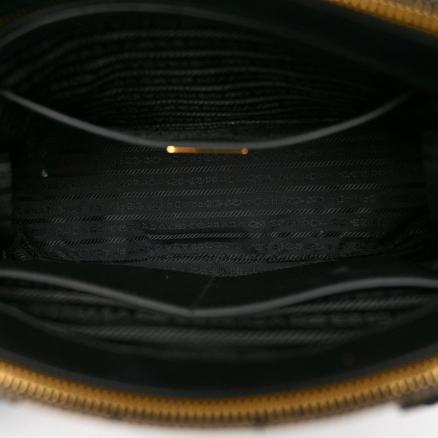 Prada Jacquard Saffiano Triangolo Symbole Embroidered Large Double Zip Tote Black Corda 5 of 11