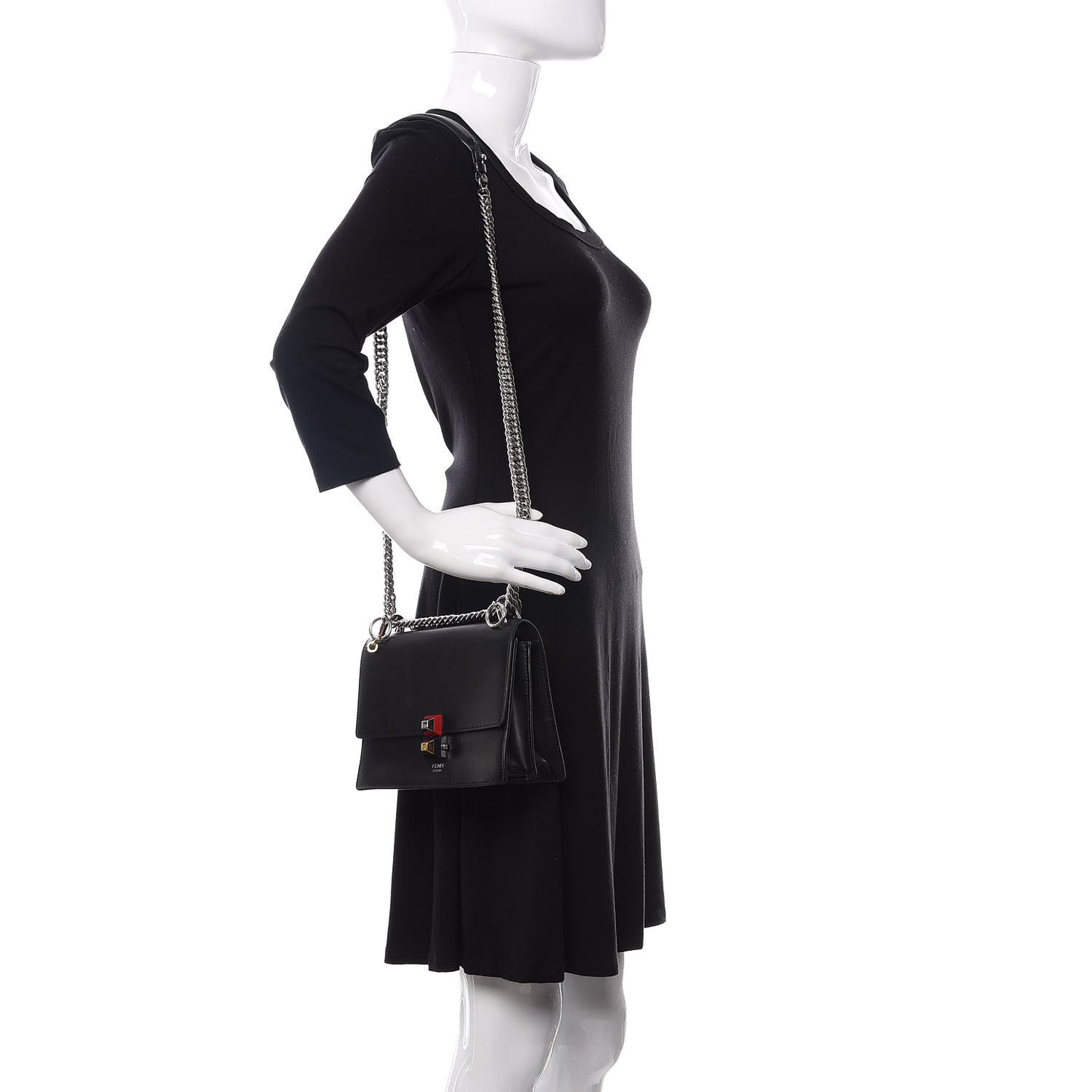 Vitello Liberty Studded Small Kan I Shoulder Bag Black Multicolor